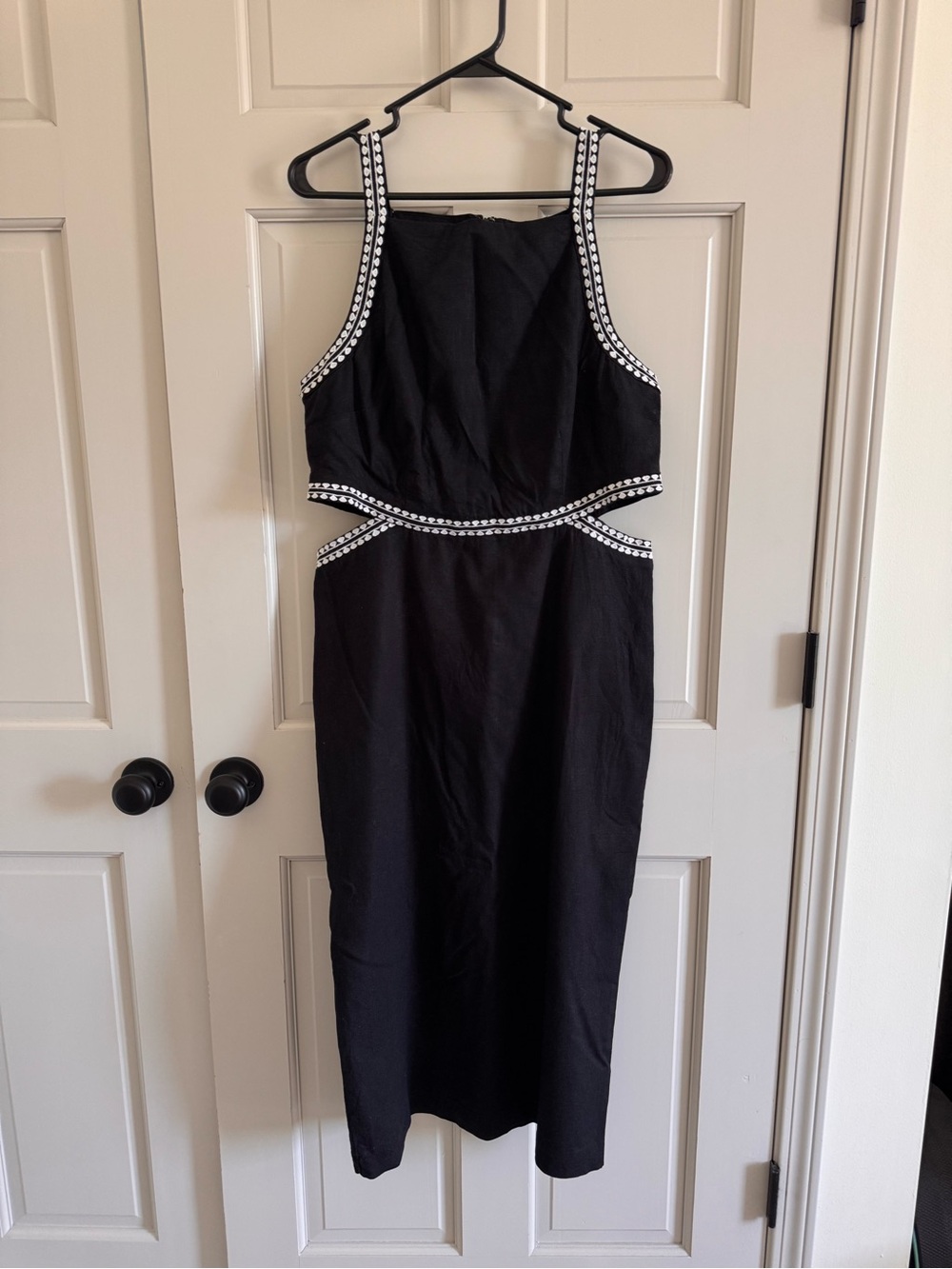 Ann Taylor linen blend cutout dress 12